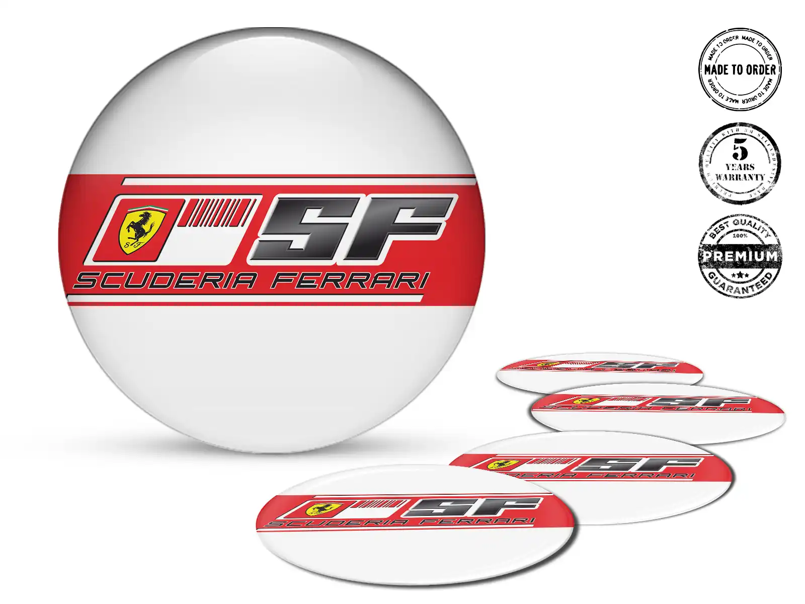 Ferrari Radaufkleber Ausgabe Luxusgewölbte Logos